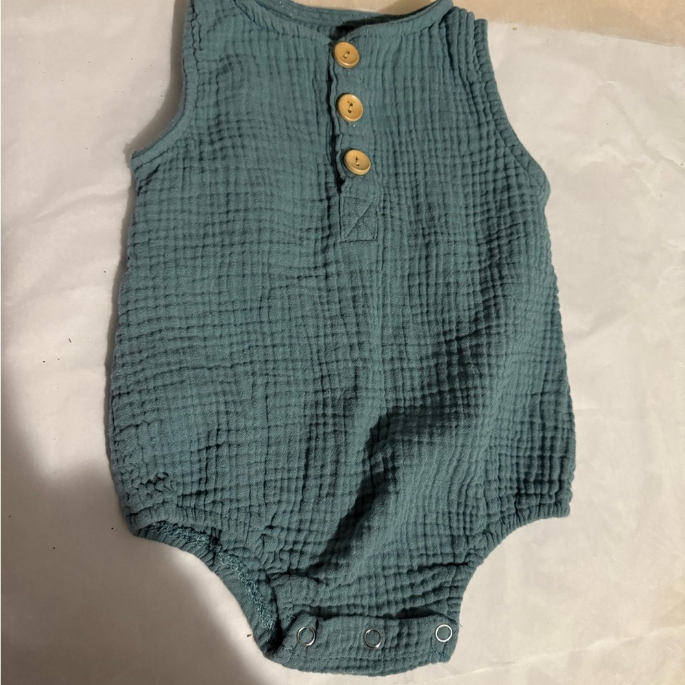 Blue Sleeveless Kids Bodysuit